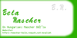 bela mascher business card